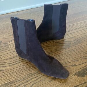 Authentic manolo blahnik booties brown suede 36.5